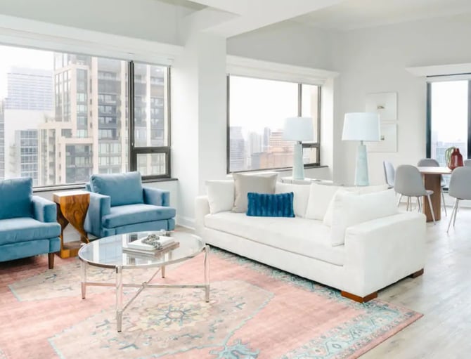 Hubbard Chicago property interior with city views
